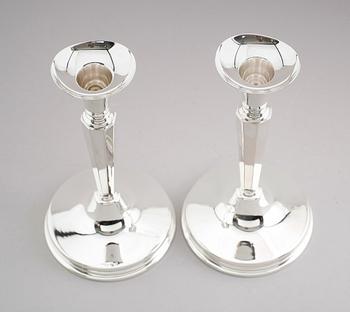 LJUSSTAKAR, 1 par, silver, MGAB, Uppsala, 1966.