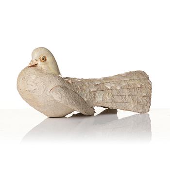 Tyra Lundgren, skulptur, fågel, chamotterat stengods, utförd i egen ateljé, Bredkvie, Gotland 1961.