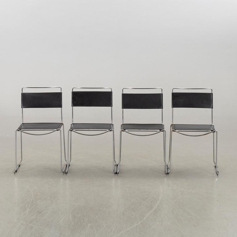 Four chairs, likely Italy, second half of the 20th century.