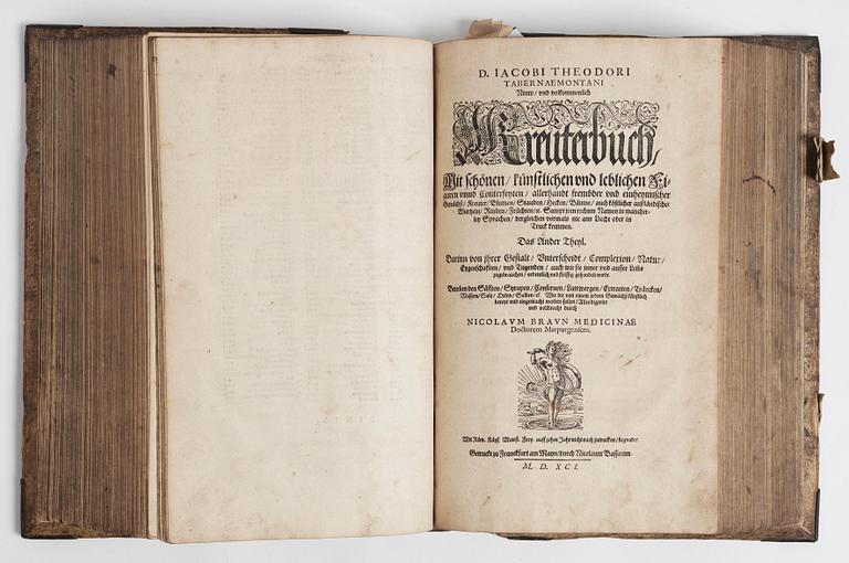 JACOBUS THEODOUS TABERNAEMONTANUS(1520-1590), Neuw Kreuterbuch, mit schönen, künstlichen.., Frankfurt 1588-91.