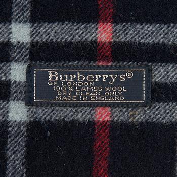 Burberry, check lambs wool scarf.