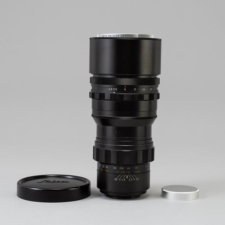 A black Leica Telyt 1:4,8/280 lens no 2298867, Leitz Canada.