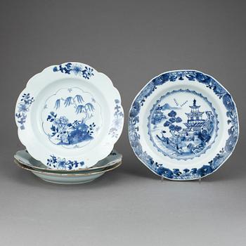 TALLRIKAR, 3+1, porslin, Qianlong, Kina 1700-tal.