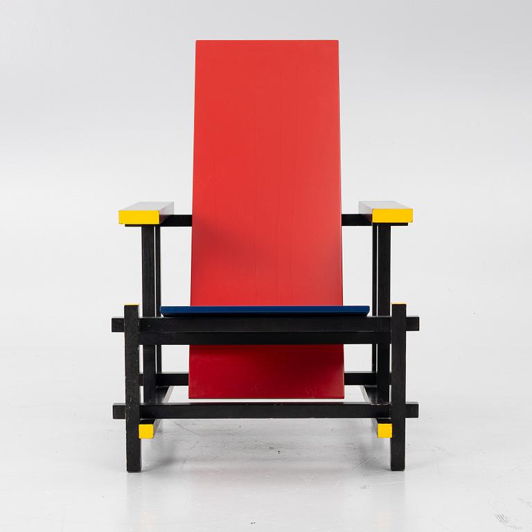 Gerrit Rietveld, “Red and blue chair”, Cassina, contemporary.