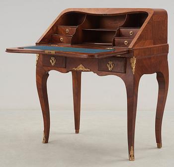 A Swedish Rococo 18th century secretaire in the manner of O Martin, master 1736.