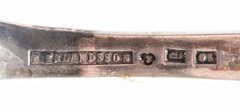 A Swedish 19th century silver ladle mark of B Erlandsson Kristianstad 1868.