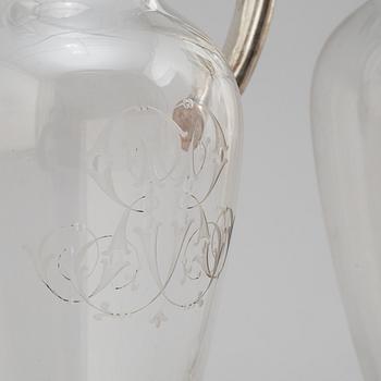 WINE DECANTERS, a pair, CG Hallberg, late 19th century.