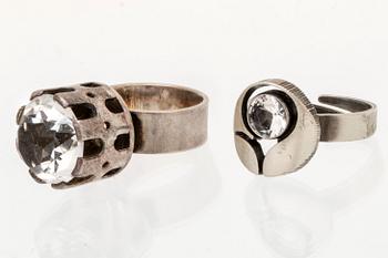 Silver jewellery, rock crystal, Karl Laine, Stigbert and others, 6 lots.