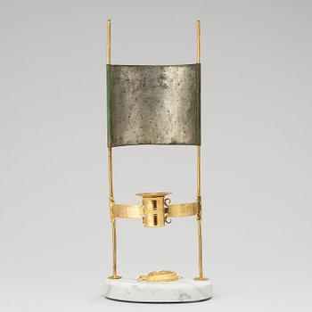 LÄSLAMPA, för ett ljus. Sengustaviansk, omkring år 1800.