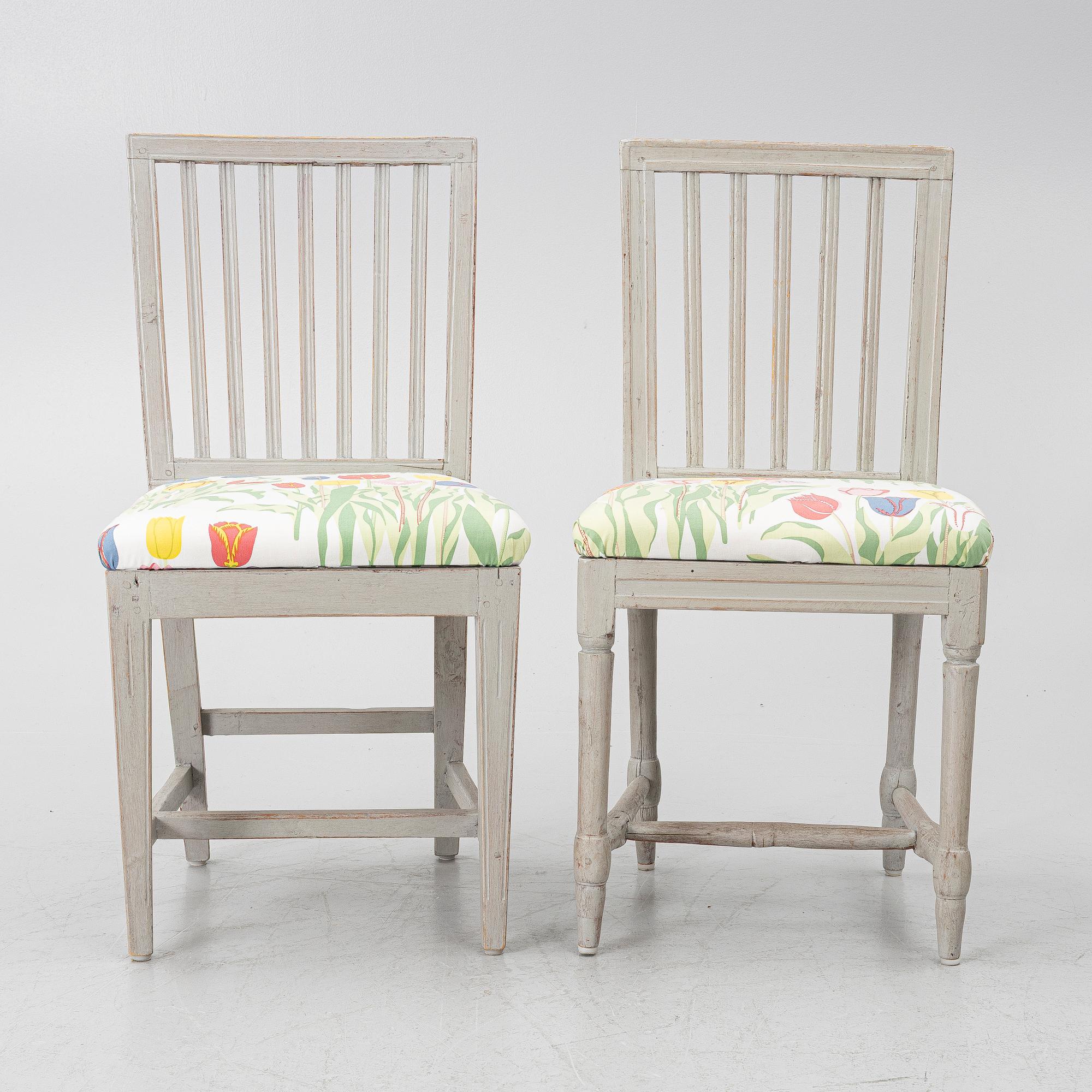 Chairs, 6, circa 1800.