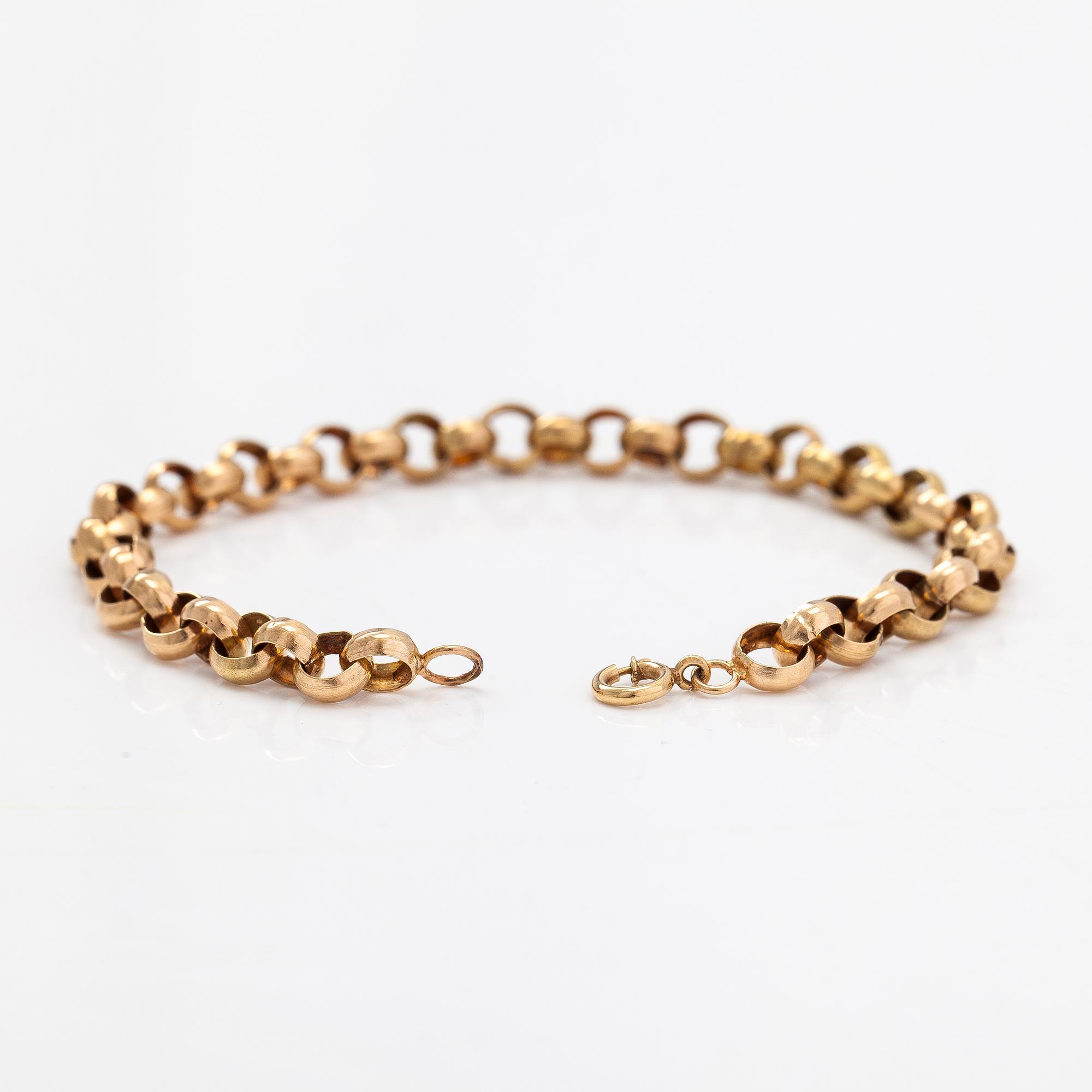 A 14K gold bracelet.