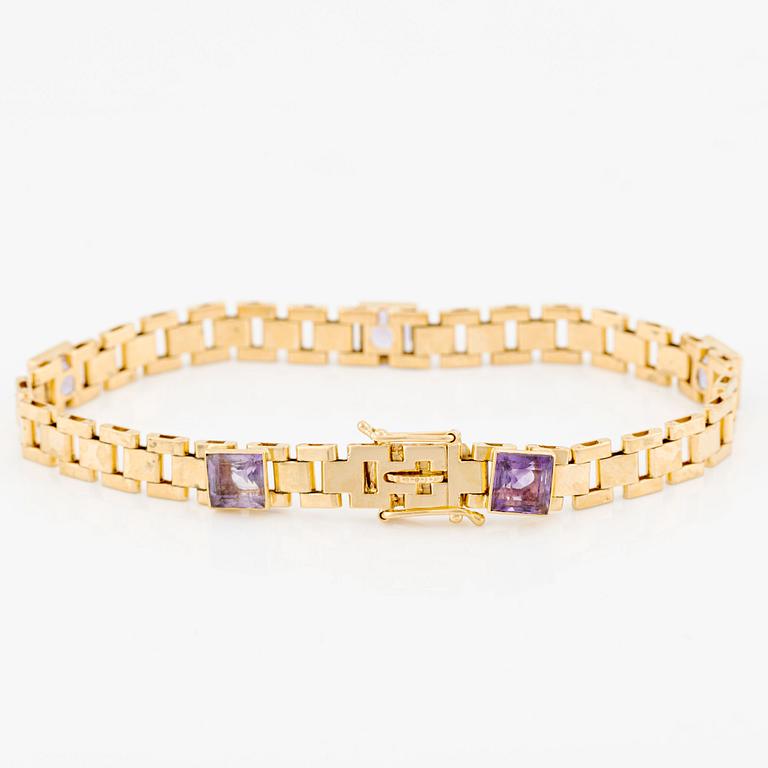 Armband 18K guld med ametister.