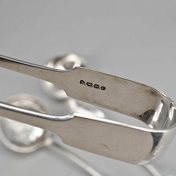 PARTI SILVER, 4 delar, bland annat Carl Gustaf Lundberg, Kalmar, 1820, vikt ca 220g.