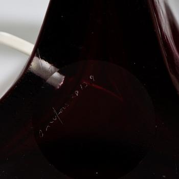 BORDSLAMPOR, ett par, glas, Carl Fagerlund, Orrefors. 1900-talets andra hälft.