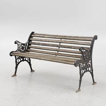 A cast iron-frame garden sofa, 20th century.