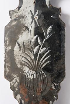 Spegellampetter, ett par, för ett ljus, omkring år 1900, Senbarockstil med delvis äldre delar.