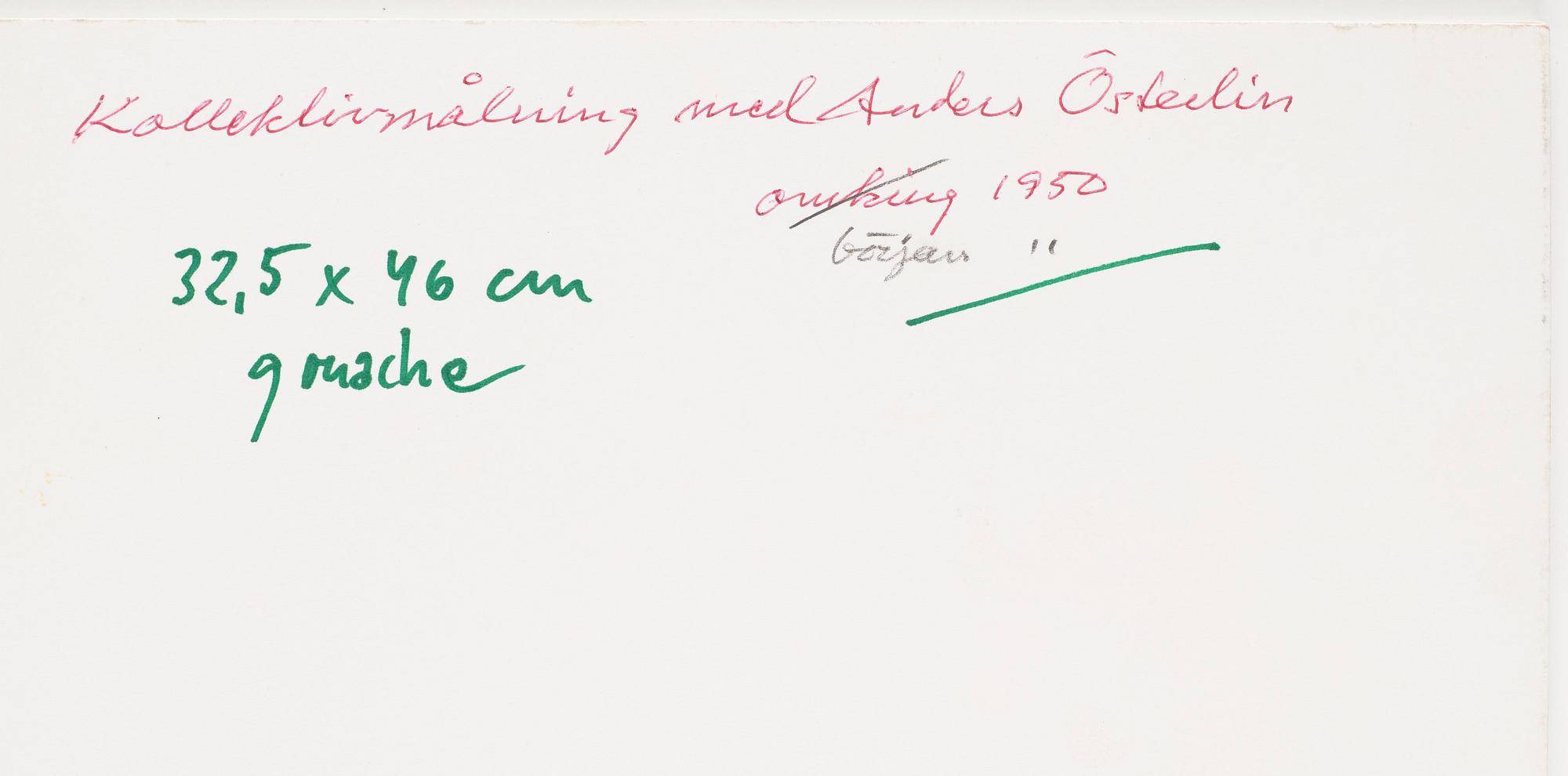 CO Hultén, gouache, signed and executed in the 1950s.