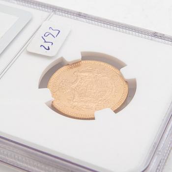 Guldmynt Sverige, Oscar II 20 kr, 1885.