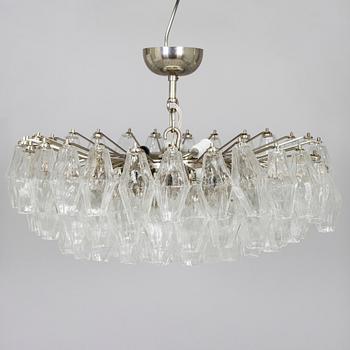 Carlo Scarpa, A1960s 'Polyhedra' chandelier for Venini Murano Italy.