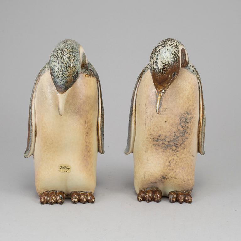 GUNNAR NYLUND, two penguine stoneware figurines from Rörstrand.