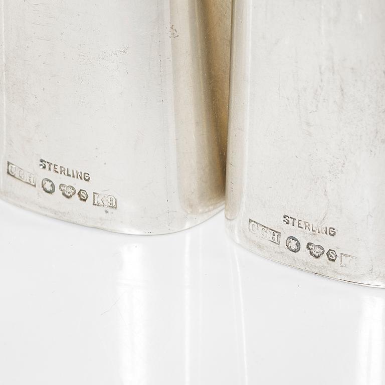 Three Sterling silver shakers, C.G. Hallberg and Gustaf Jansson, 1960s.