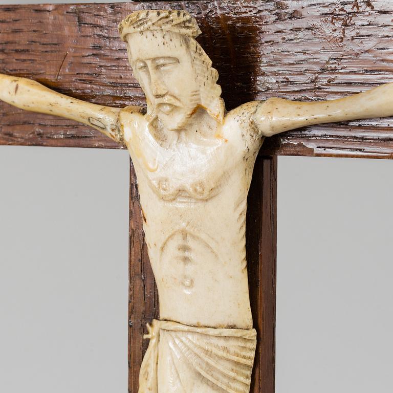 An 18th century wood and bone crucifix.