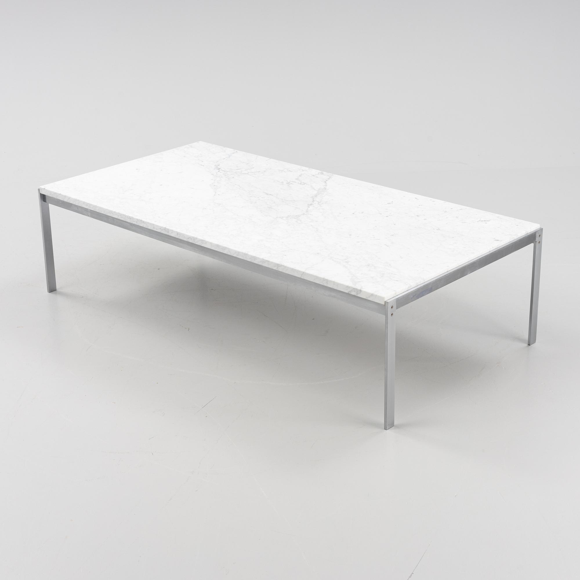 Poul Kjaerholm, a marble top 'PK-64' coffee table, Fritz Hansen, Denmark, 1995.