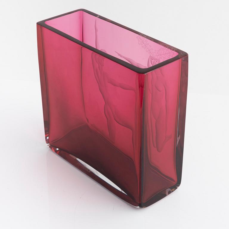 Olle Alberius, a glass vase, Orrefors, 1989.