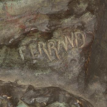 Ernest Justin Ferrand, efter. Brunpatinerad brons, höjd, "Le pêcheur de congres".