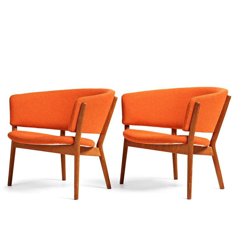 Nanna Ditzel, a pair of teak lounge chairs, Søren Willadsen, Denmark 1950-60's.