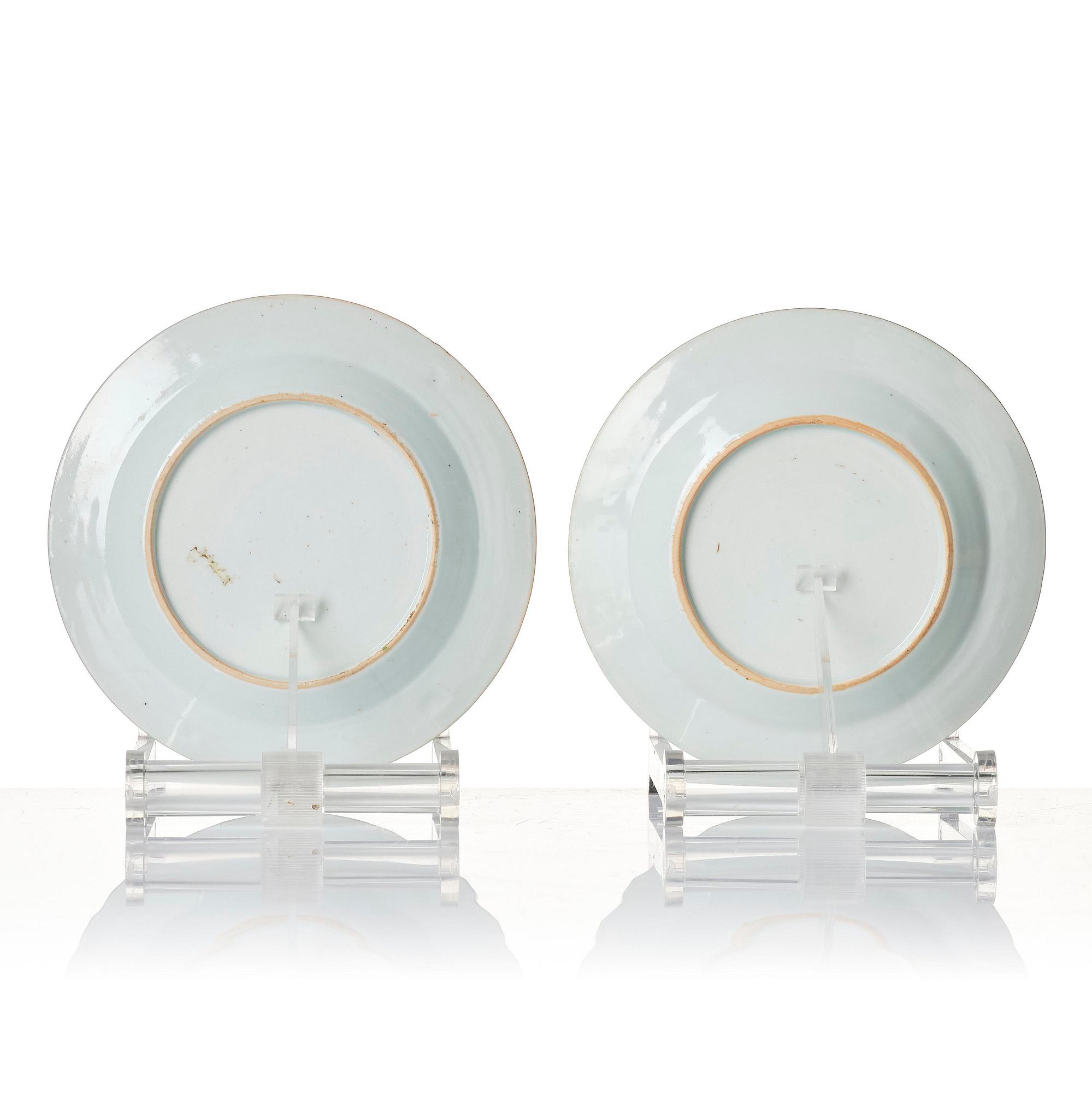 A set of six famille rose dessert dishes, Qing dynasty, Qianlong (1736-95).