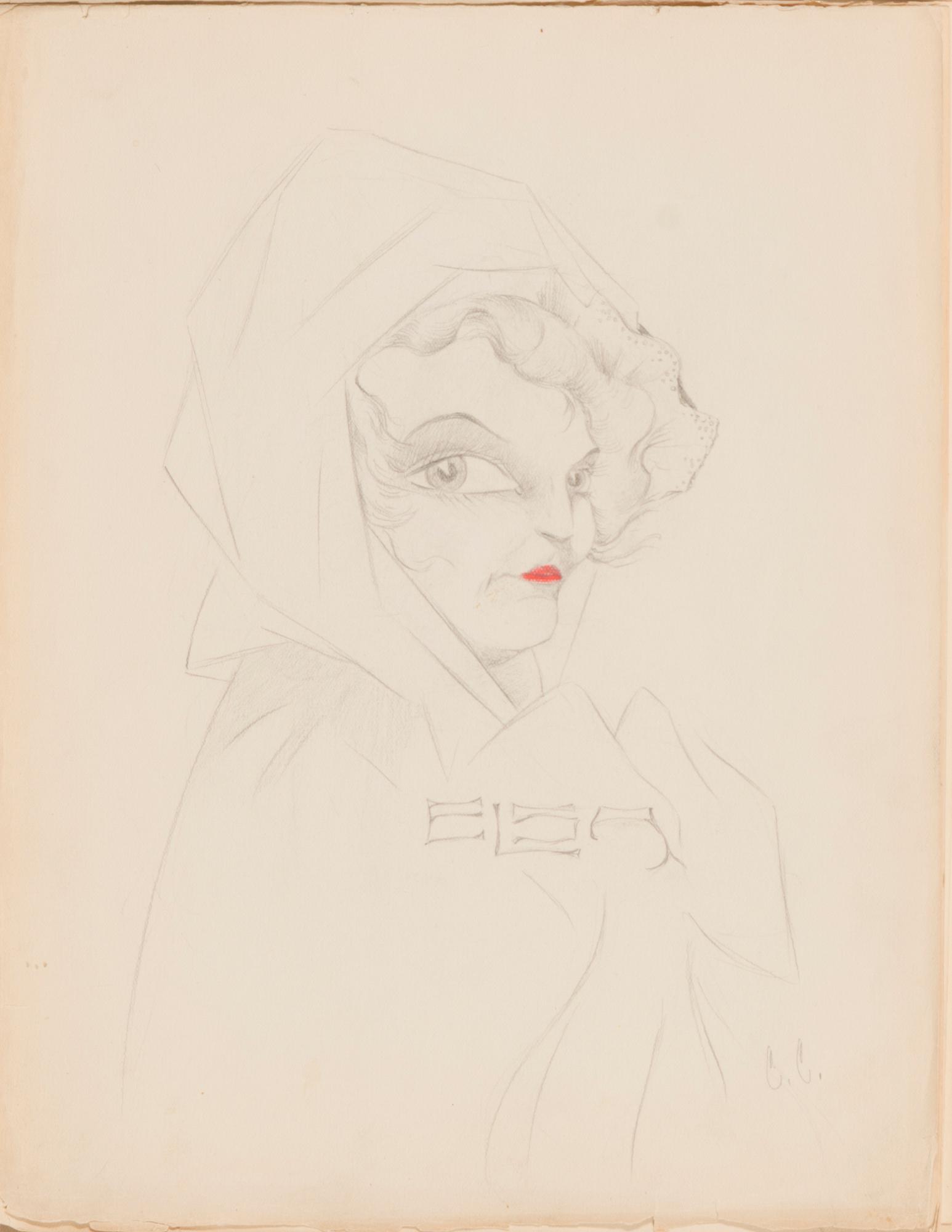 CARL JENSEN-CARLÉN, a scetch book with drawings, mixed media, 27 pages, partially signed C.C.