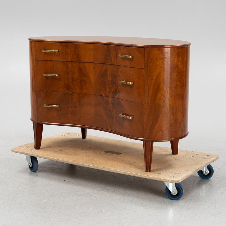 Axel Larsson, a Swedish Modern mahogany-veneered dresser,  AB Svenska Möbelfabrikerna, Bodafors, Sweden, 1940's.