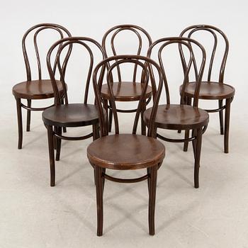 Chairs, 6 similar, first half of the 20th century.