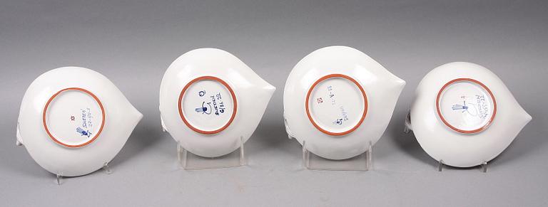 FAT, 4 st, fajans, Stig Lindberg, Gustavsberg, 1940-50-tal.