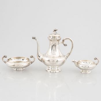 A three-piece silver coffee service, Norway & Denmark, late 19th and early 20th century.