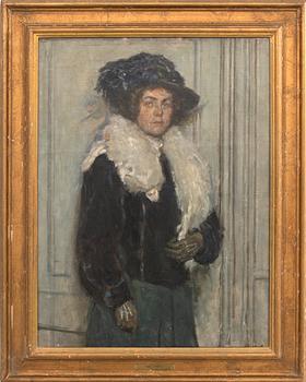 Viggo Johansen, Portrait of a Woman with a Boa.