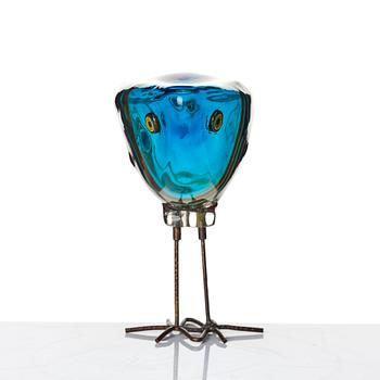 Alessandro Pianon, a glass and copper 'Pulcino' sculpture of a bird, Vistosi, Italy 1960s.