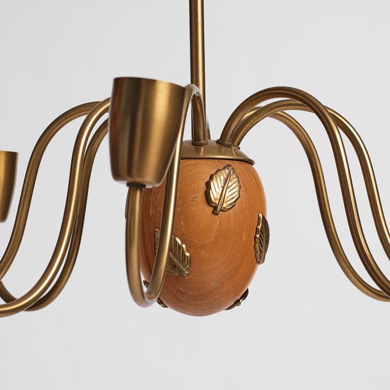 Hans Bergström, a pair of ceiling lamps, model '10/8', ateljé Lyktan, Sweden 1940-50s.