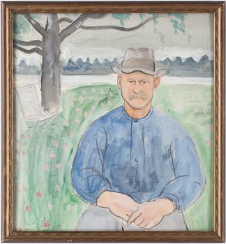 Einar Jolin · EINAR JOLIN, akvarell och blyerts. Sign och dat juli 1929.