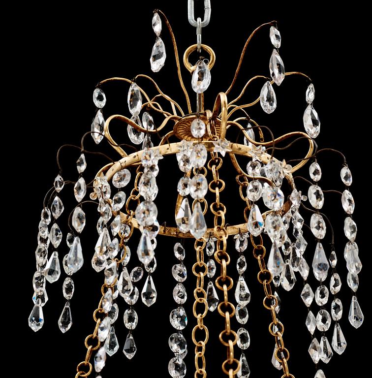 A Gustavian late 18th century six-light chandelier.