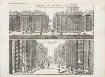 GRAVYRER, 5 st. Ur Suecia antiqua et Hodierna. Ur originalutgåvan, 1700-talets början. Föreställande Rosersbergs slott.