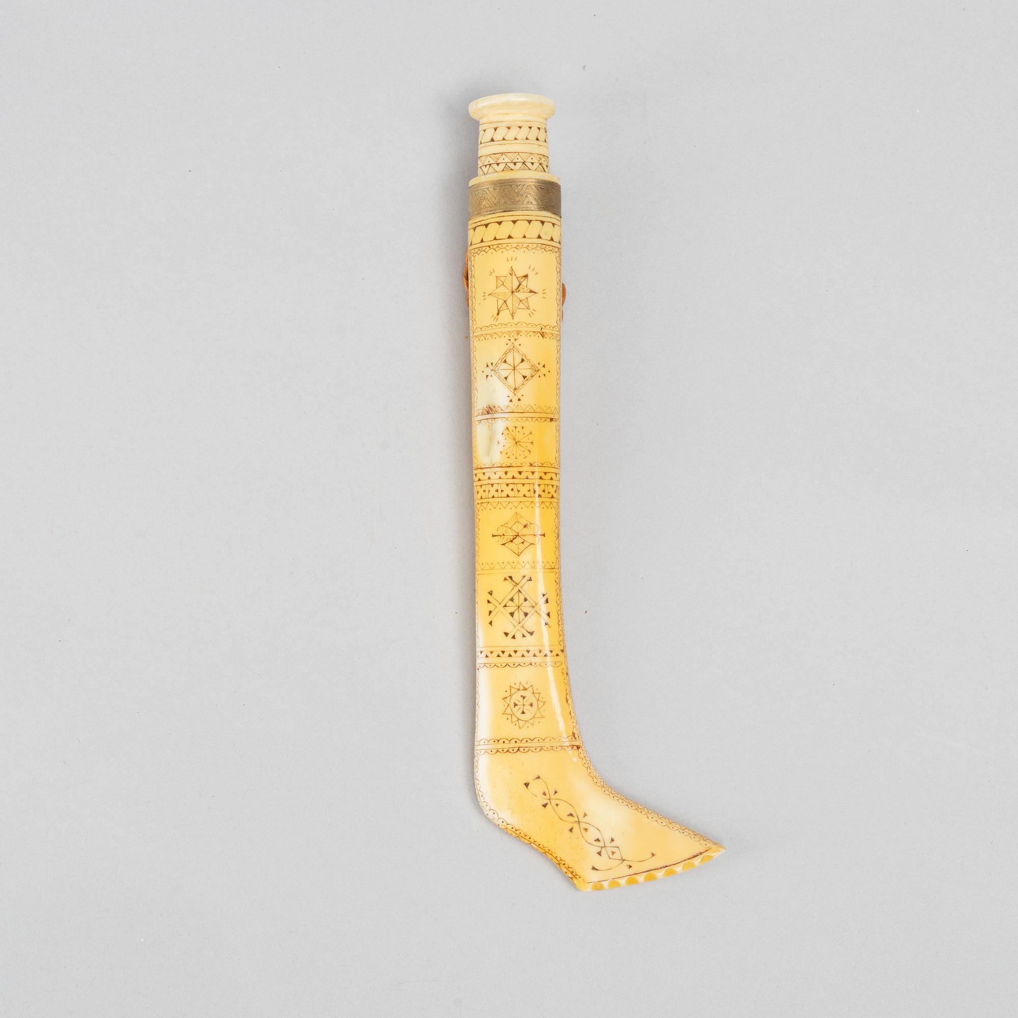 Sixten Lindberg, a reindeer horn knife, signed.