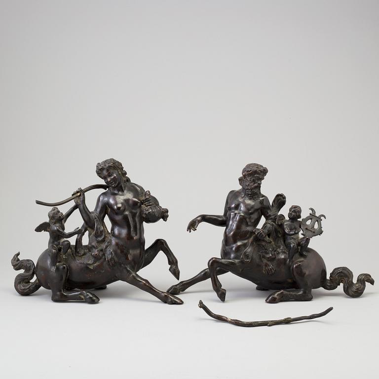 Two bronze sculptures, probably 19th century.