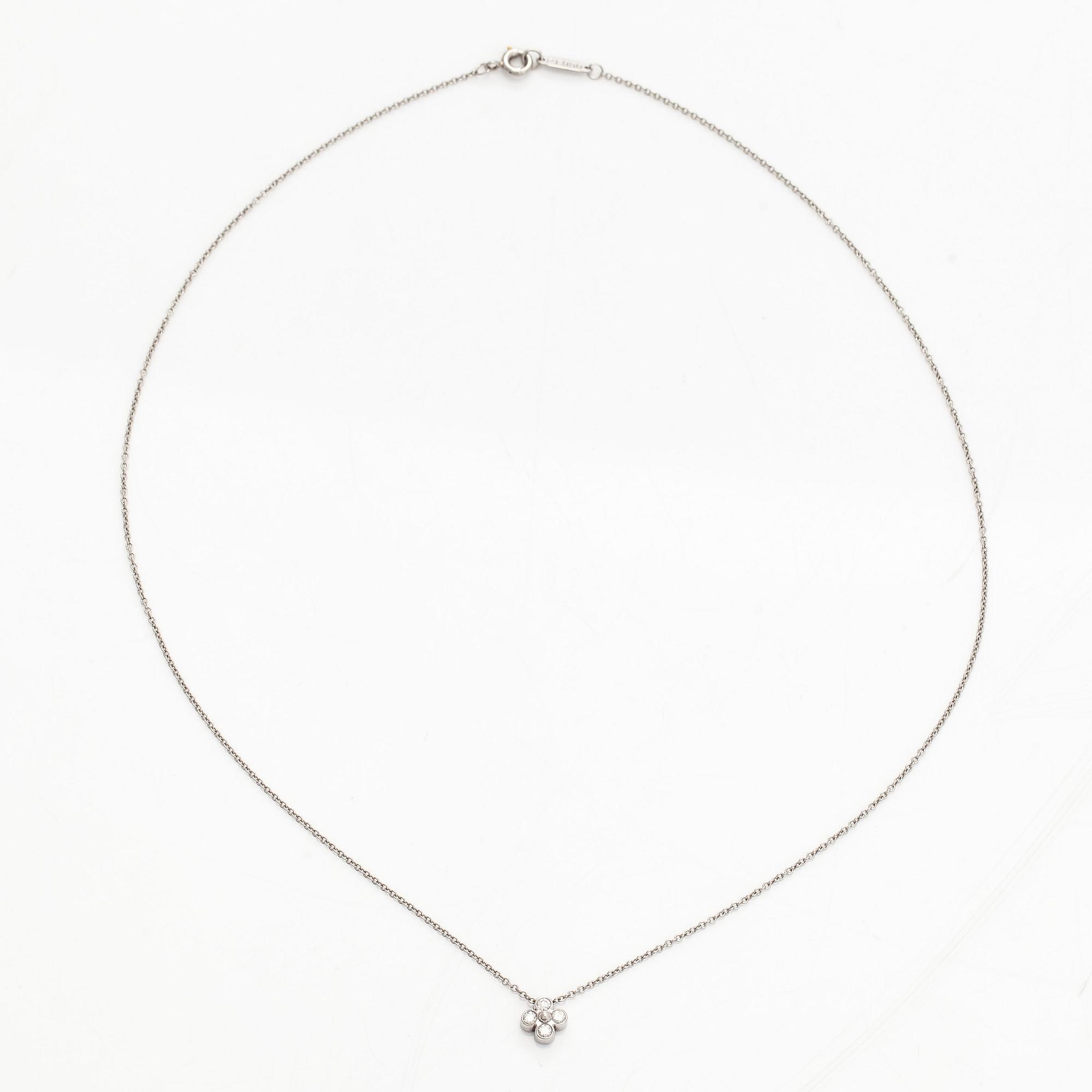 Tiffany & Co, a platinum necklace with brilliant-cut diamonds.