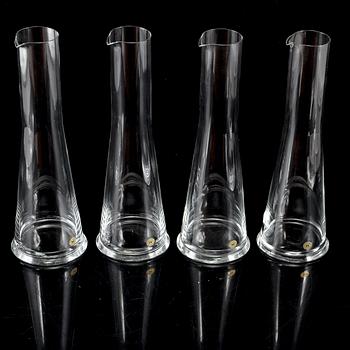 KARAFFER, 4 st, "Basic", Margareta Hennix, Reijmyre Glasbruk.