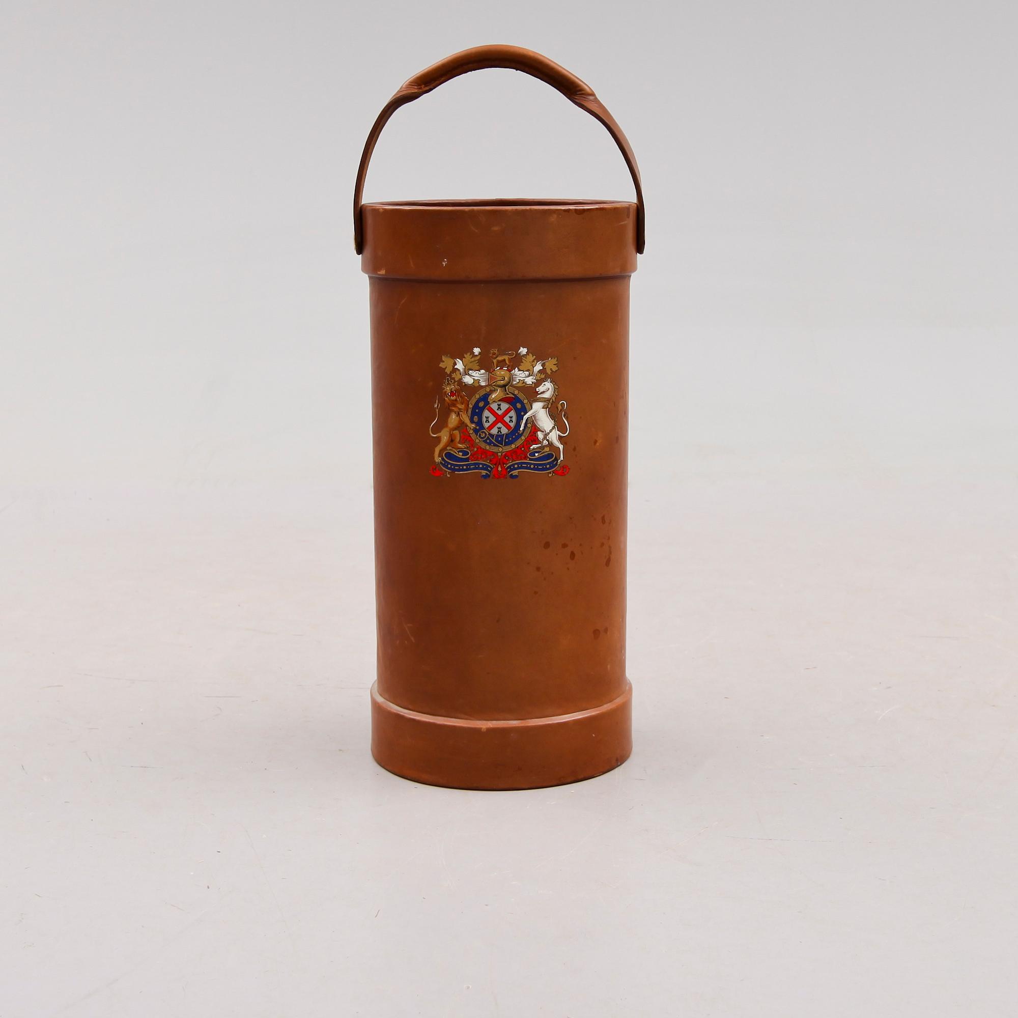 PARAPLYSTÄLL, England, läderklädd, 1900-talets första hälft.