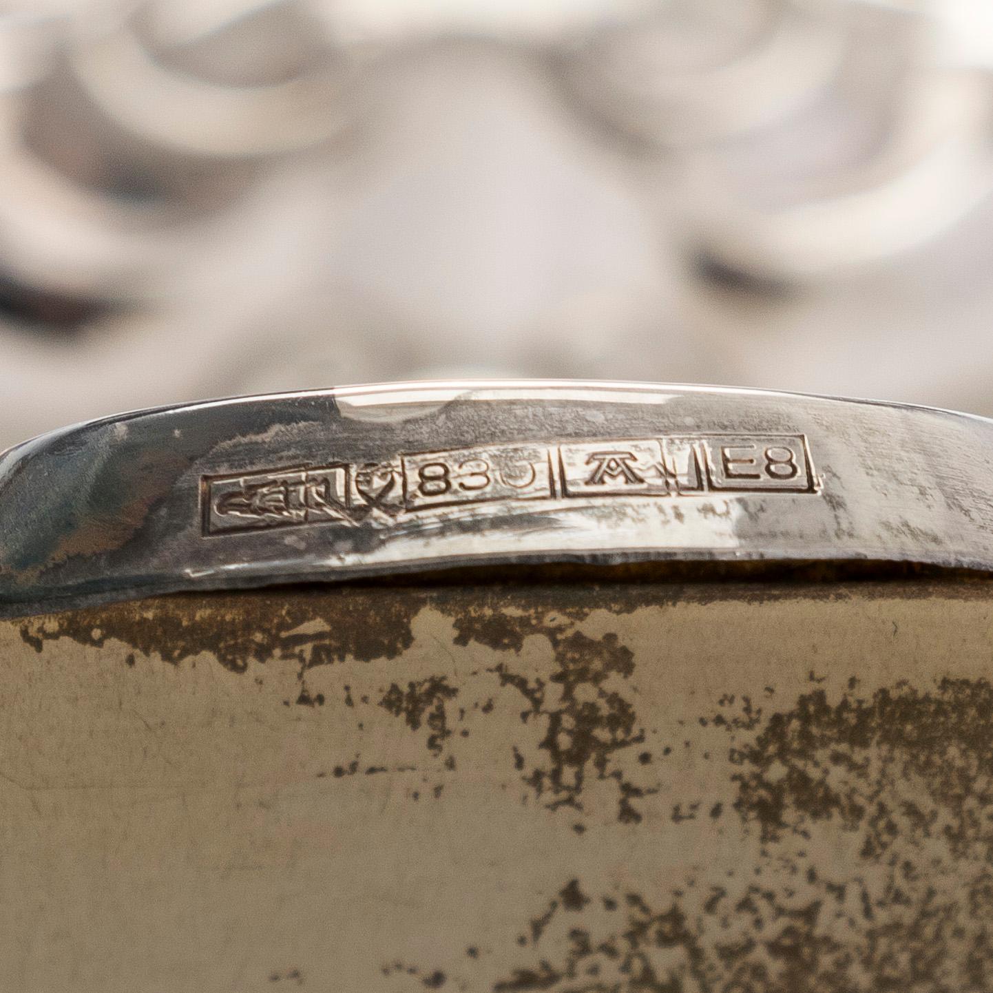 A pair of silver candelabra, Auran Kultaseppä, Turku 1982-83.