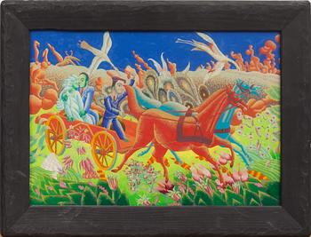 JAN SKOCZYLAS, glasmålning, a tergo signerad.