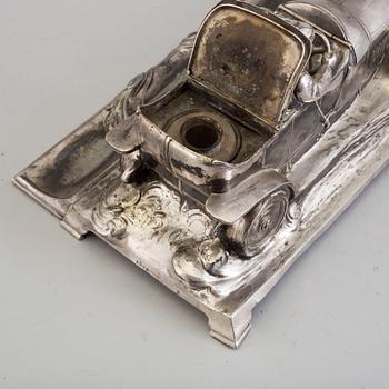 SKRIVBORDSUPPSATS, britanniametall, Württembergische Metallwaren Fabrik (WMF), omkring 1930-tal.